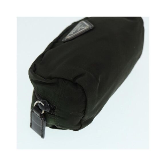 Pre Loved Prada Nylon Cosmetic Clutch Model Tessuto Women Khaki Clutch Bags - Picture 8 of 8